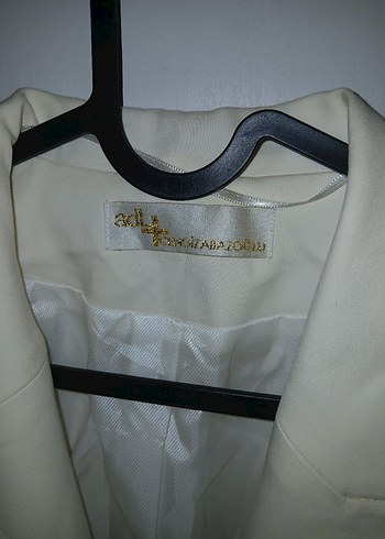 Beyaz Düğmeli Kadın Blazer Ceket - Görsel 4