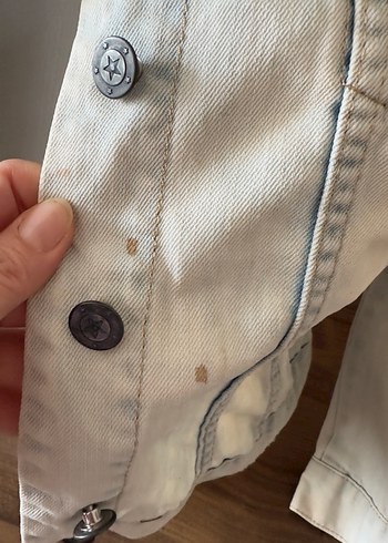 Diğer Düğmeli Kadın Bej Denim Ceket