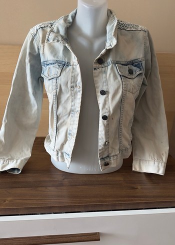 Düğmeli Kadın Bej Denim Ceket