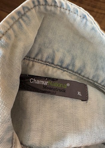 m Beden mavi Renk Düğmeli Kadın Bej Denim Ceket