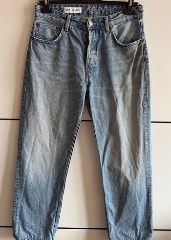 Gri Bol Kesim Midi Kadın Kot Pantolon
