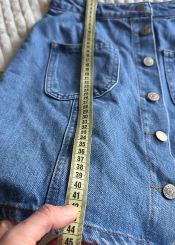 Trendyol & Milla Düğmeli Mavi Denim Mini Etek
