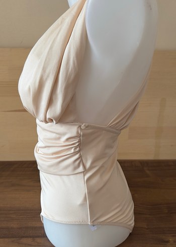 Bej Drapeli Kadın Mayo - Görsel 4