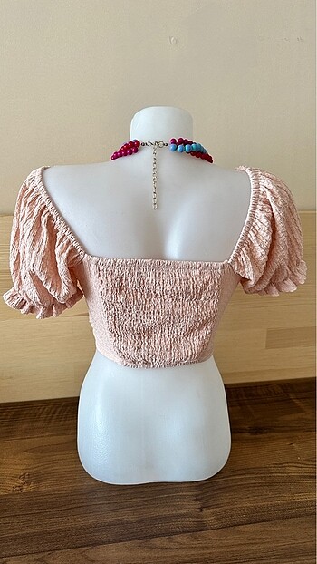 s Beden Kırışık kumaş crop