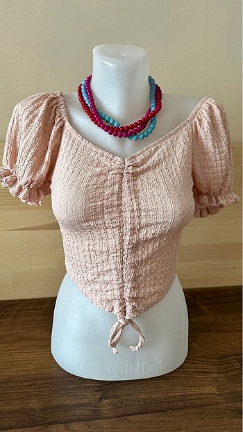 Butigo Kırışık kumaş crop