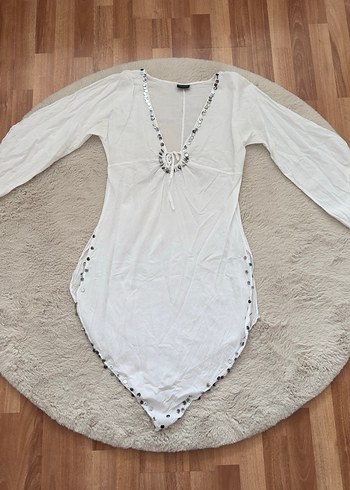 Boncuk Detaylı Bohem plaj Tuniği - Görsel 5