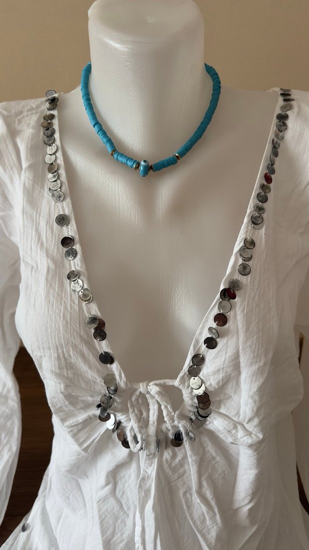 Boncuk Detaylı Bohem plaj Tuniği - Görsel 2