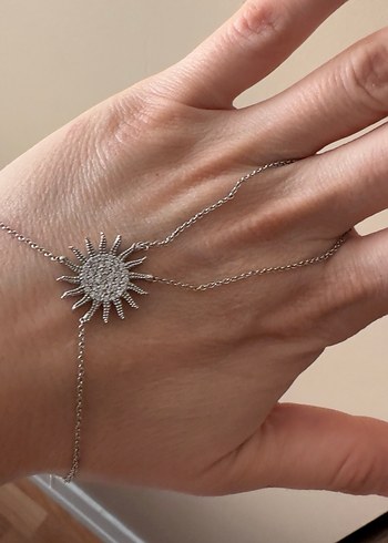Güneş Figürlü Zincir Detaylı Bohem El Zinciri - Görsel 3