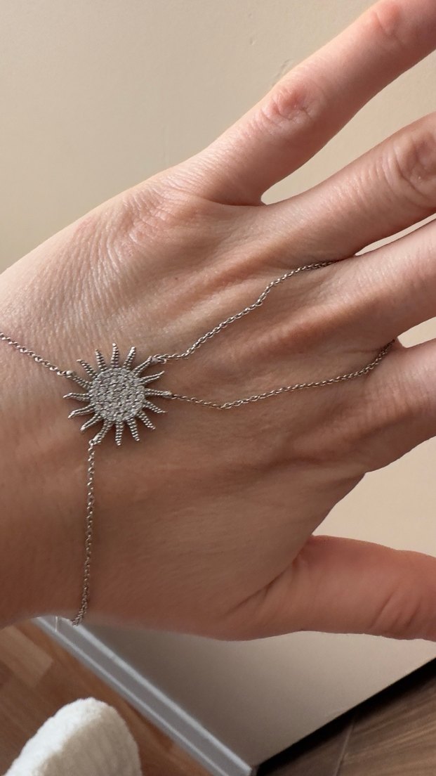 Güneş Figürlü Zincir Detaylı Bohem El Zinciri - Görsel 3