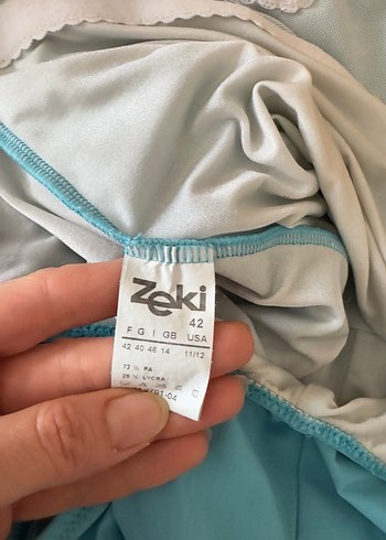 İnce Askılı Turkuaz Boncuklu Kadın Mayo - Görsel 6