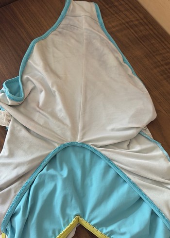 İnce Askılı Turkuaz Boncuklu Kadın Mayo - Görsel 8