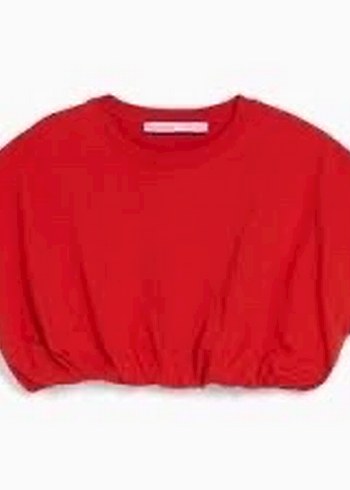 Kırmızı Kısa Kollu Crop Top - Görsel 5