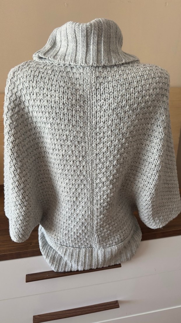 Gri Bohem Boğazlı Triko Kadın Kazak - Görsel 3