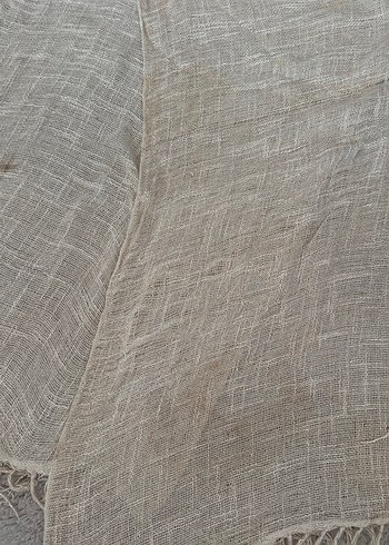 Bej Keten Bohem Tarzı Kadın Şal - Görsel 6