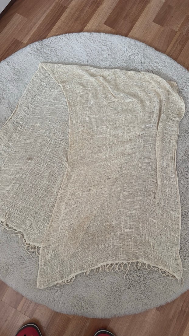 Bej Keten Bohem Tarzı Kadın Şal - Görsel 5