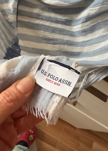 Bohem Gri Mavi Çizgili Drapeli Kadın Şal - Görsel 4