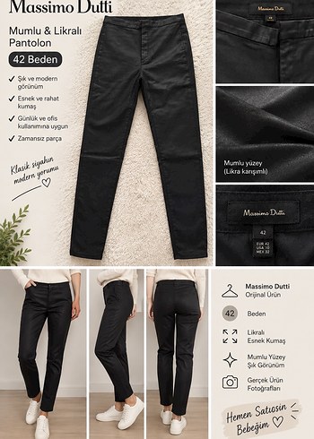 Massimo Dutti Siyah Duz Mumlu Skny Pantolon