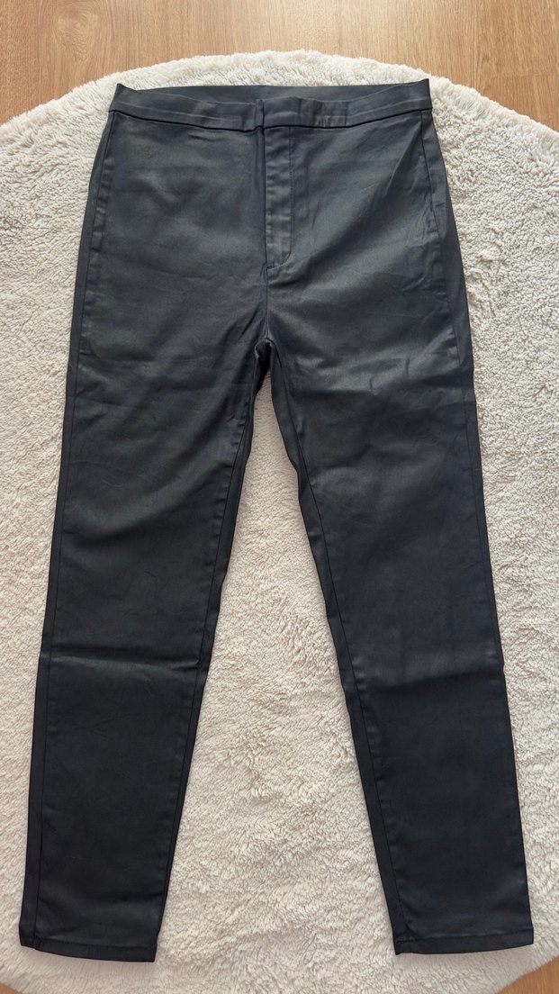 Massimo Dutti Siyah Düz mumlu skny Pantolon — görsel 2/7
