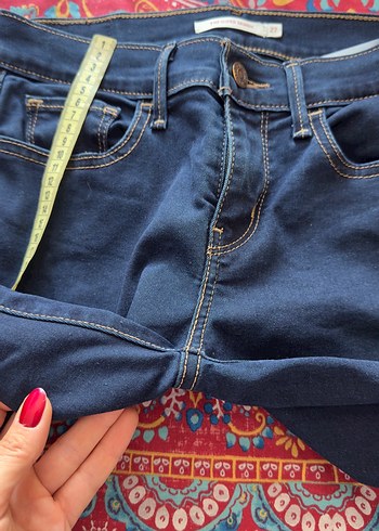 27 Beden Lacivert Parlak Kadın Denim Pantolon