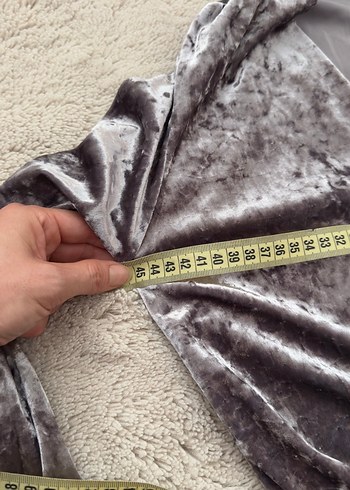 Uzun Kollu V Yakalı Gri Tie-Dye Mini Bodysuit - Görsel 6