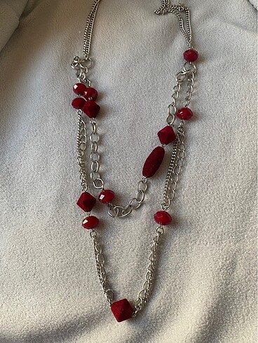 Beden bordo Renk Vintage zincir kolye