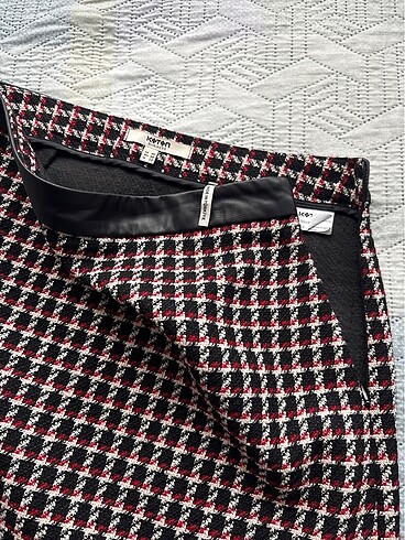 40 Beden bordo Renk Kareli mini etek