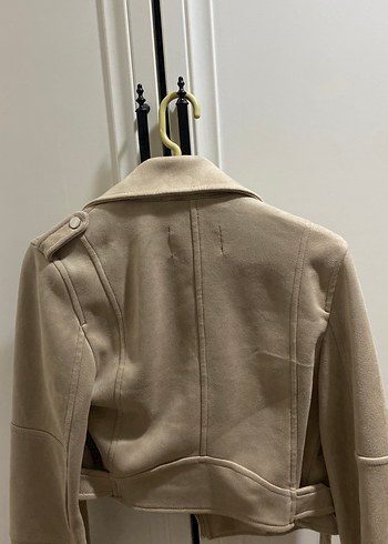 xs Beden Pull Bear Bej Süet Kadın Deri Ceket