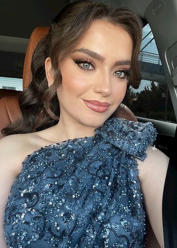 Drapeli balık model nişan elbisesi