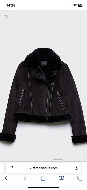 İçi suni kürklü crop biker ceket