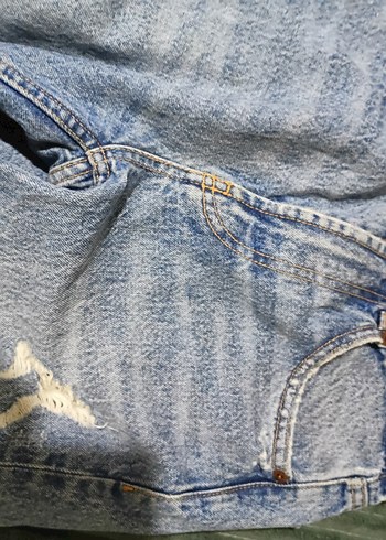 27 Beden mavi Renk Gri Mavi Renkli Yırtık Salaş Kadın Kot Pantolon
