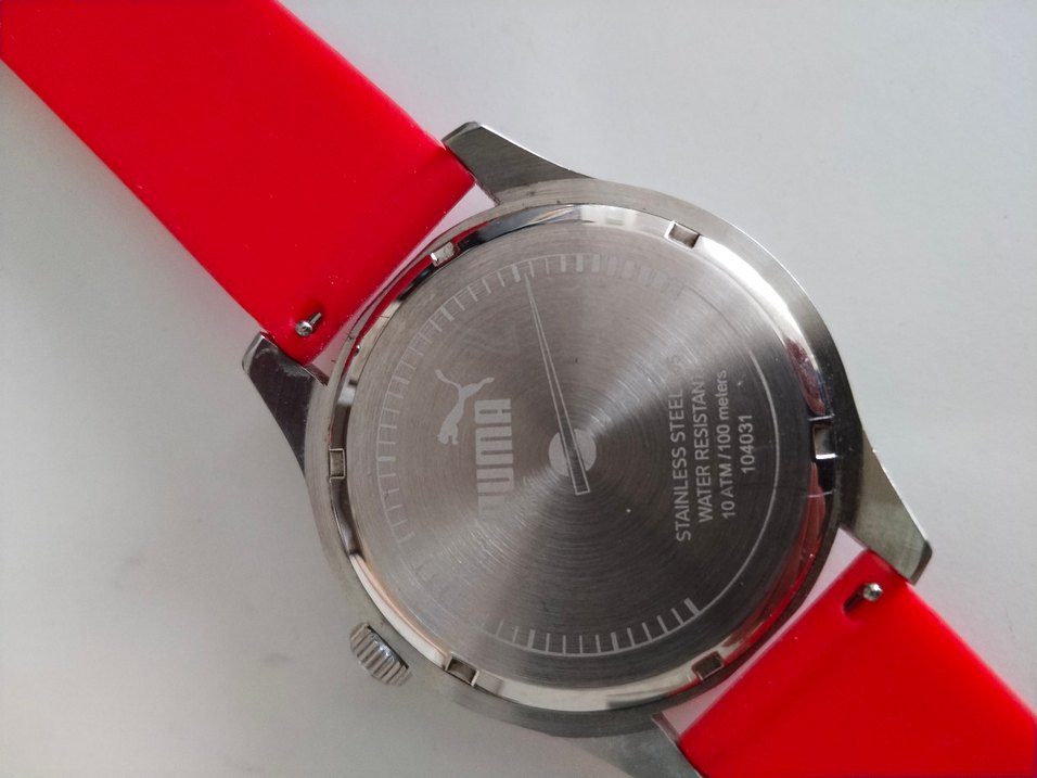 Gri Kasa Kırmızı Kayışlı Erkek Biker Saat - Görsel 3