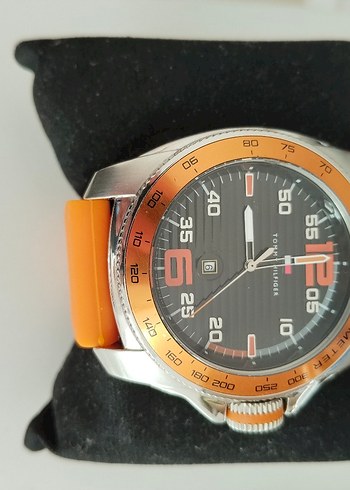Tommy Hilfiger orijinal Turuncu Biker Erkek Kol Saati 52 mm çap - Görsel 7