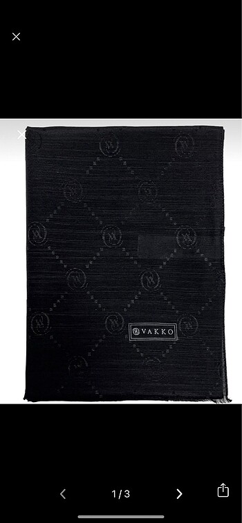 Vakko siyah monogram şal