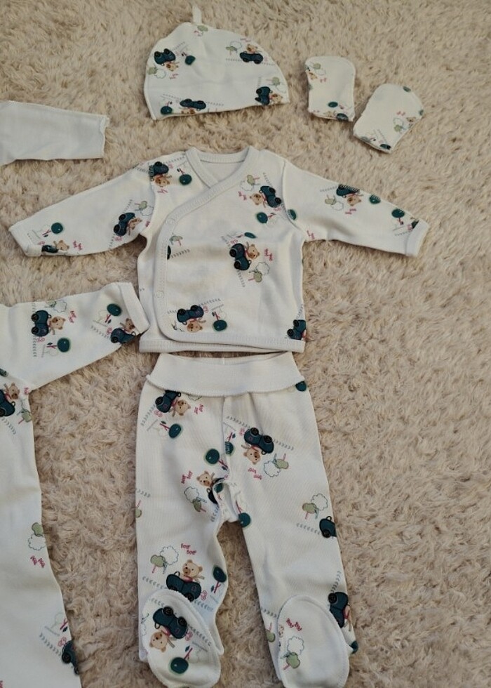 Prematüre 6 lı Zıbın Seti Hastane Çıkışı  Arabalı Ayı - Görsel 2