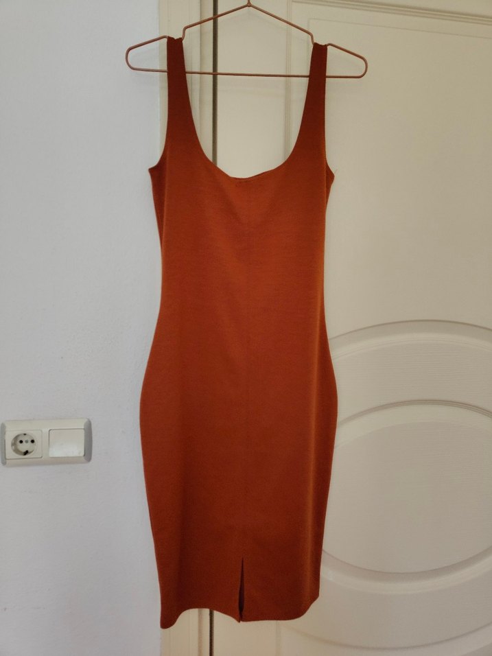 Kahverengi Kadın Midi Elbise - Görsel 2