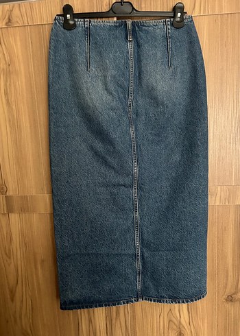 Mavi Midi Denim Etek - Görsel 2