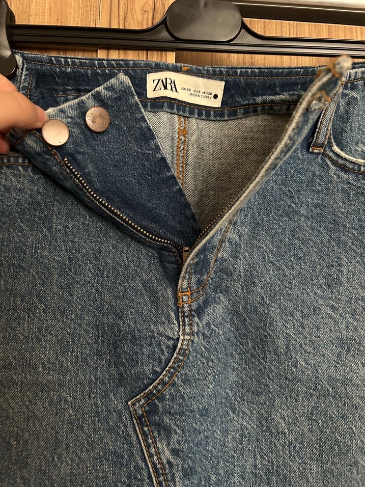 Mavi Midi Denim Etek - Görsel 3