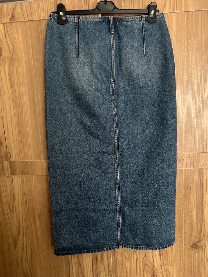 Mavi Midi Denim Etek - Görsel 2