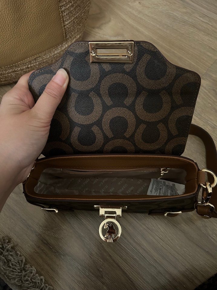 Kahverengi Baskılı Deri Kadın Çanta - Görsel 3