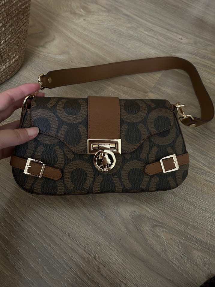 Kahverengi Baskılı Deri Kadın Çanta - Görsel 2