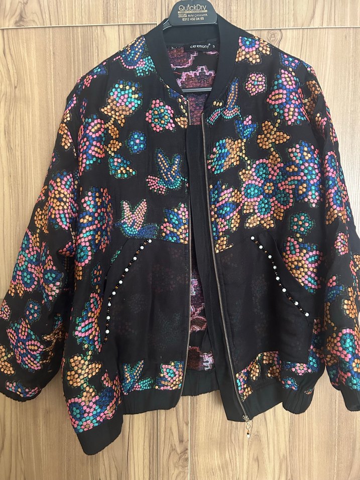 Çok Renkli Bohem Kadın Ceket - Görsel 2