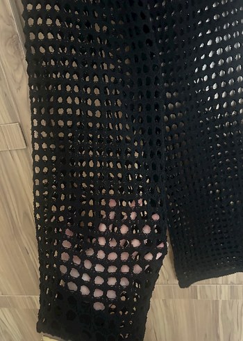 Siyah Bol Kesim Kadın Plaj Pantolonu - Görsel 4