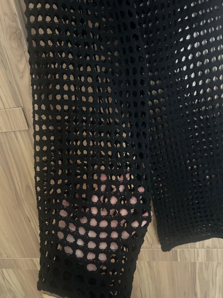 Siyah Bol Kesim Kadın Plaj Pantolonu - Görsel 4