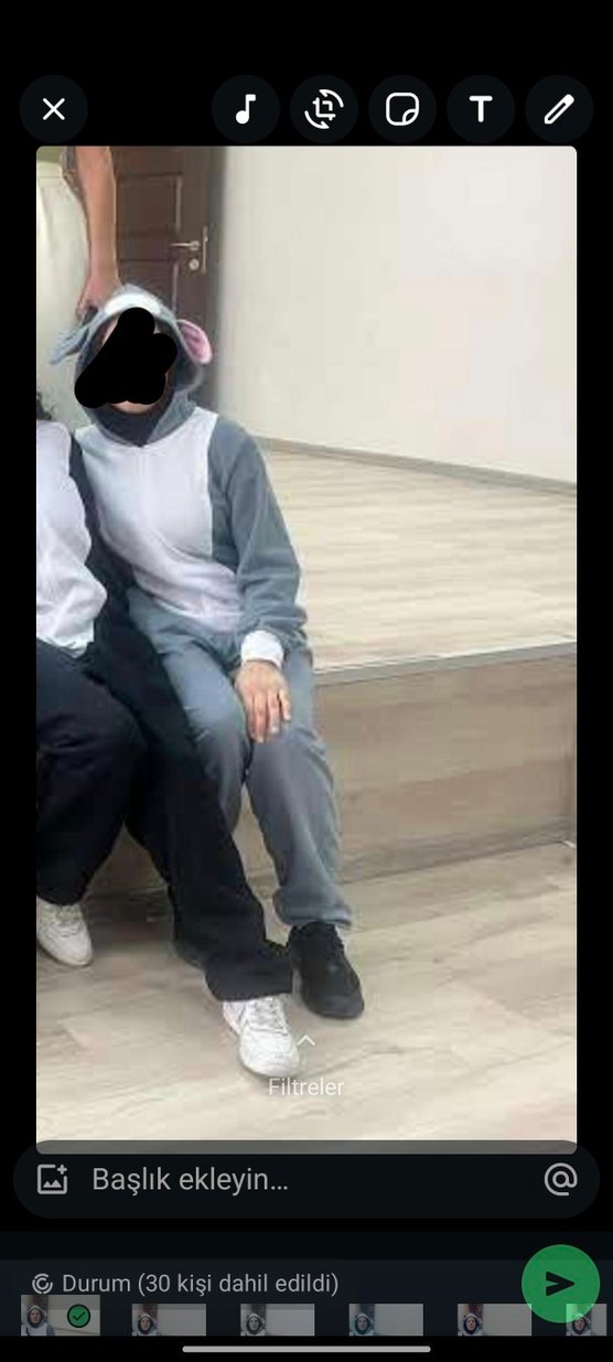 Gri Tavşan Kostümü Pijama Tulum - Görsel 4