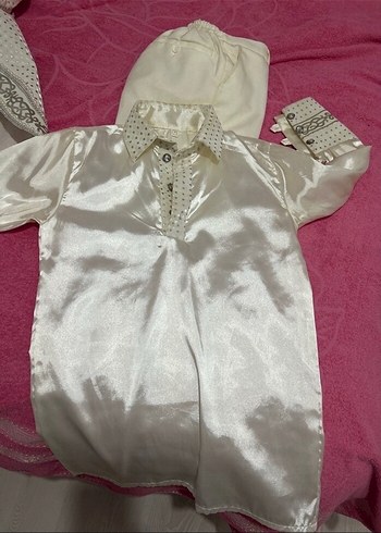 Beyaz Nakışlı Dantel Detaylı Çocuk Kostümü sünnetlik - Görsel 7