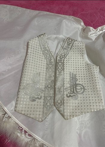 Beyaz Nakışlı Dantel Detaylı Çocuk Kostümü sünnetlik - Görsel 3