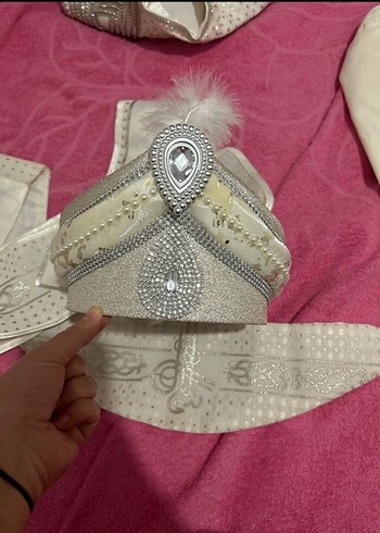 Beyaz Nakışlı Dantel Detaylı Çocuk Kostümü sünnetlik - Görsel 5