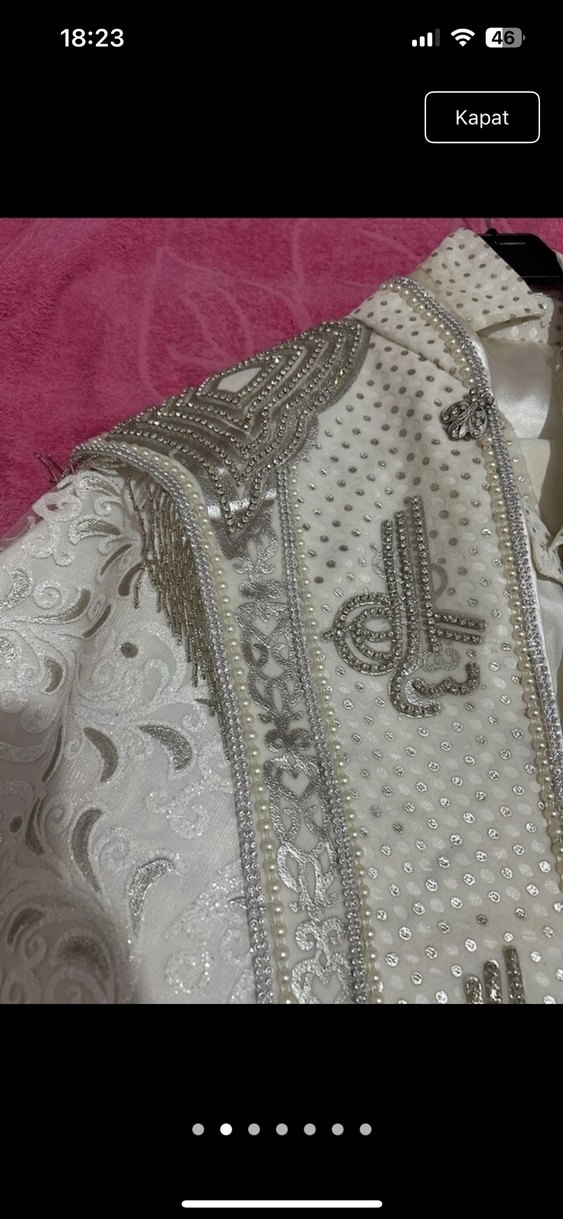 Beyaz Nakışlı Dantel Detaylı Çocuk Kostümü sünnetlik - Görsel 2