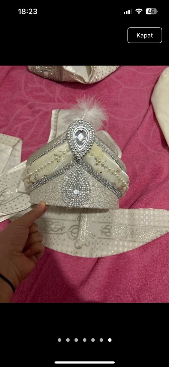 Beyaz Nakışlı Dantel Detaylı Çocuk Kostümü sünnetlik - Görsel 5