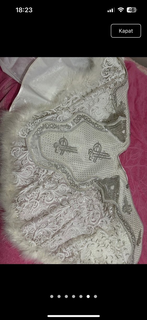 Beyaz Nakışlı Dantel Detaylı Çocuk Kostümü sünnetlik - Görsel 4